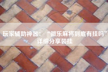 玩家辅助神器：“微乐麻将到底有挂吗”详细分享装挂