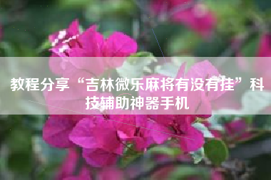 教程分享“吉林微乐麻将有没有挂”科技辅助神器手机