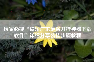 玩家必搜“微乐广东麻将开挂神器下载软件”详细分享装挂步骤教程