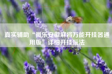 真实辅助“微乐安徽麻将万能开挂器通用版	”详细开挂玩法