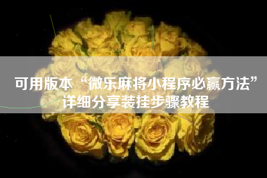 可用版本“微乐麻将小程序必赢方法	”详细分享装挂步骤教程