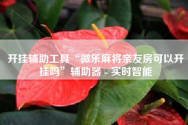 开挂辅助工具“微乐麻将亲友房可以开挂吗	”辅助器 - 实时智能