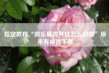 指定教程“微乐麻将开挂怎么识破”原来有神器下载