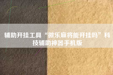 辅助开挂工具“微乐麻将能开挂吗”科技辅助神器手机版