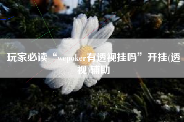 玩家必读“wepoker有透视挂吗	”开挂(透视)辅助