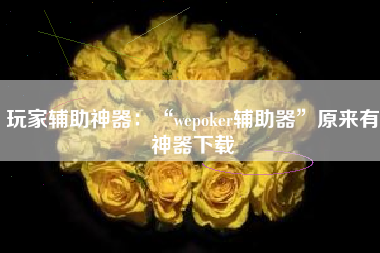 玩家辅助神器：“wepoker辅助器”原来有神器下载