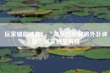 玩家辅助神器：“微乐四川麻将外卦神器”其实确实有挂