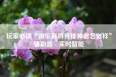 玩家必读“微乐麻将开挂神器怎么样”辅助器 - 实时智能