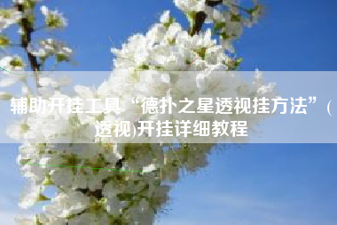 辅助开挂工具“德扑之星透视挂方法”(透视)开挂详细教程