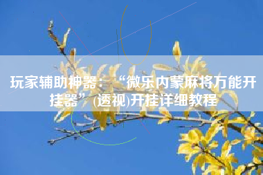 玩家辅助神器：“微乐内蒙麻将万能开挂器”(透视)开挂详细教程