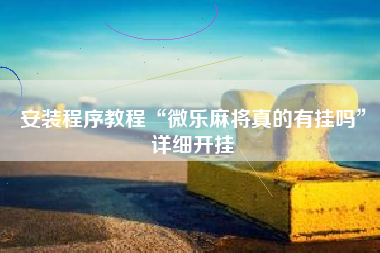 安装程序教程“微乐麻将真的有挂吗”详细开挂