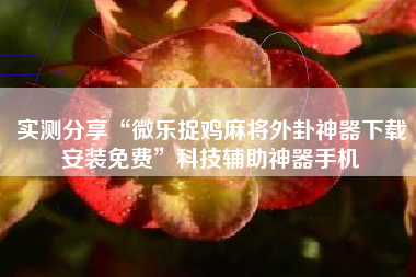 实测分享“微乐捉鸡麻将外卦神器下载安装免费”科技辅助神器手机