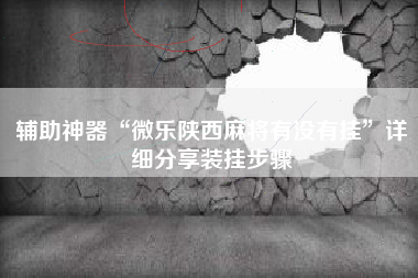 辅助神器“微乐陕西麻将有没有挂”详细分享装挂步骤