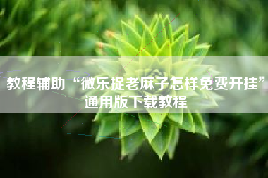 教程辅助“微乐捉老麻子怎样免费开挂”通用版下载教程