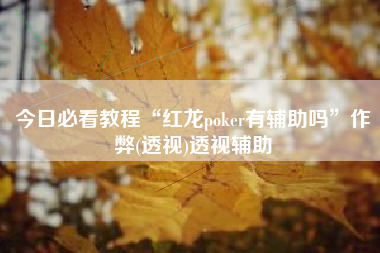 今日必看教程“红龙poker有辅助吗”作弊(透视)透视辅助