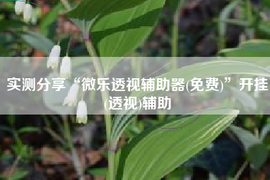 实测分享“微乐透视辅助器(免费)	”开挂(透视)辅助