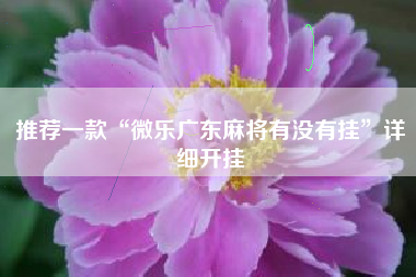 推荐一款“微乐广东麻将有没有挂”详细开挂