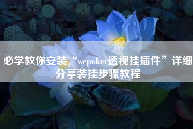 必学教你安装“wepoker透视挂插件	”详细分享装挂步骤教程