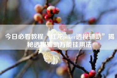 今日必看教程“红龙poker透视辅助”揭秘透视辅助万能挂用法