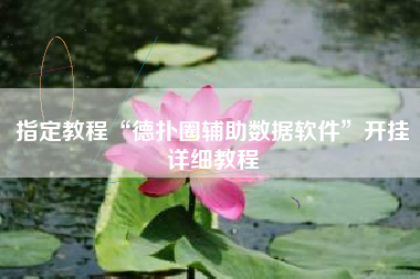 指定教程“德扑圈辅助数据软件	”开挂详细教程