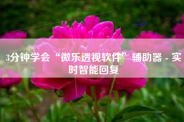 3分钟学会“微乐透视软件”辅助器 - 实时智能回复