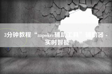 3分钟教程“aapoker辅助工具	”辅助器 - 实时智能