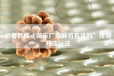 必看教程“微乐广东麻将有挂吗”详细开挂玩法