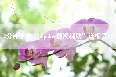 3分钟学会“hhpoker透视辅助	”详细开挂
