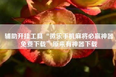 辅助开挂工具“微乐手机麻将必赢神器免费下载”原来有神器下载