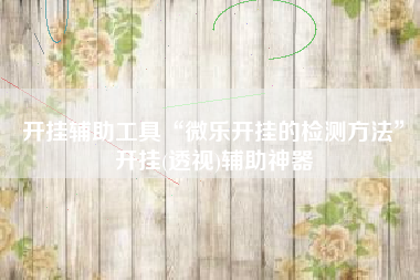 开挂辅助工具“微乐开挂的检测方法	”开挂(透视)辅助神器