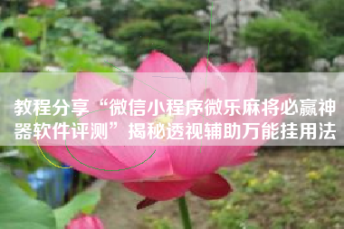 教程分享“微信小程序微乐麻将必赢神器软件评测	”揭秘透视辅助万能挂用法