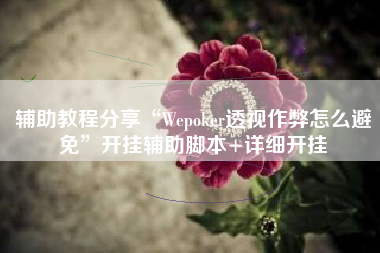 辅助教程分享“Wepoker透视作弊怎么避免”开挂辅助脚本+详细开挂