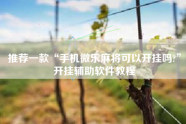 推荐一款“手机微乐麻将可以开挂吗?”开挂辅助软件教程