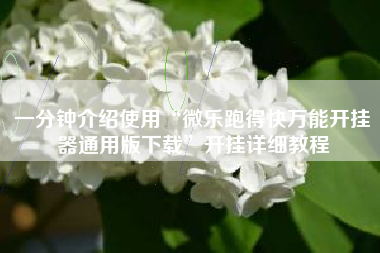 一分钟介绍使用“微乐跑得快万能开挂器通用版下载”开挂详细教程