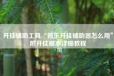 开挂辅助工具“微乐开挂辅助器怎么用”附开挂脚本详细教程