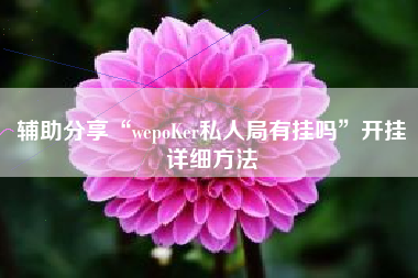 辅助分享“wepoKer私人局有挂吗”开挂详细方法