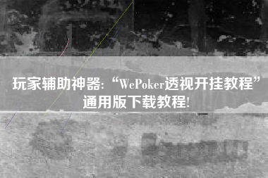 玩家辅助神器:“WePoker透视开挂教程”通用版下载教程!