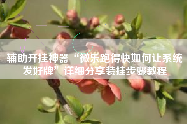 辅助开挂神器“微乐跑得快如何让系统发好牌”详细分享装挂步骤教程