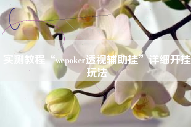 实测教程“wepoker透视辅助挂	”详细开挂玩法