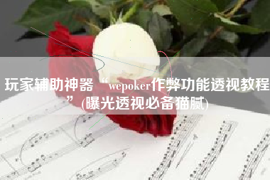 玩家辅助神器“wepoker作弊功能透视教程”(曝光透视必备猫腻)