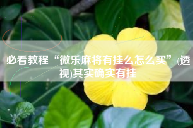必看教程“微乐麻将有挂么怎么买	”(透视)其实确实有挂