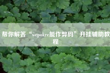 帮你解答“wepokre能作弊码	”开挂辅助教程