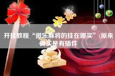 开挂教程“微乐麻将的挂在哪买”(原来确实是有插件