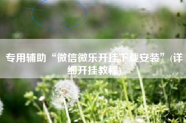 专用辅助“微信微乐开挂下载安装	”(详细开挂教程)