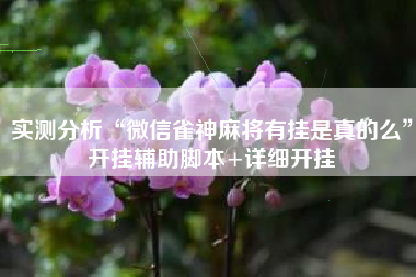 实测分析“微信雀神麻将有挂是真的么”开挂辅助脚本+详细开挂