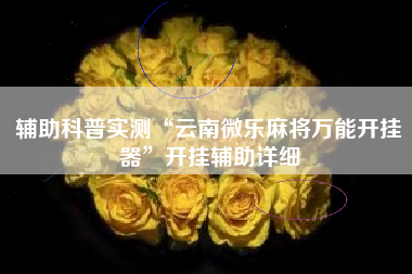 辅助科普实测“云南微乐麻将万能开挂器”开挂辅助详细