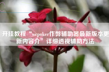 开挂教程“wepoker作弊辅助器最新版本更新内容介	”详细透视辅助方法