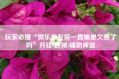 玩家必搜“微乐亲友房一直输是欠费了吗”开挂(透视)辅助神器