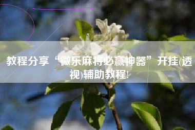 教程分享“微乐麻将必赢神器”开挂(透视)辅助教程!