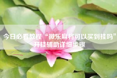 今日必看教程“微乐麻将可以买到挂吗”开挂辅助详细步骤